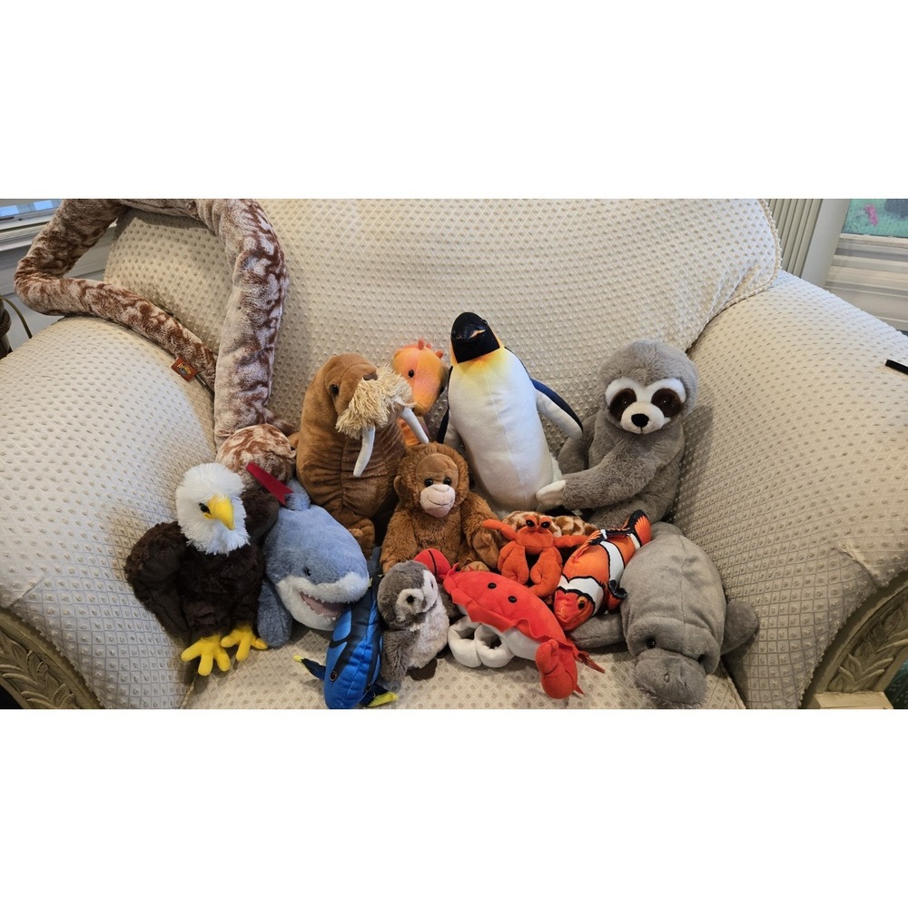Wild Republic Plush Lot 14 Animals Wildlife Ocean Zoo Adventure Planet Snake